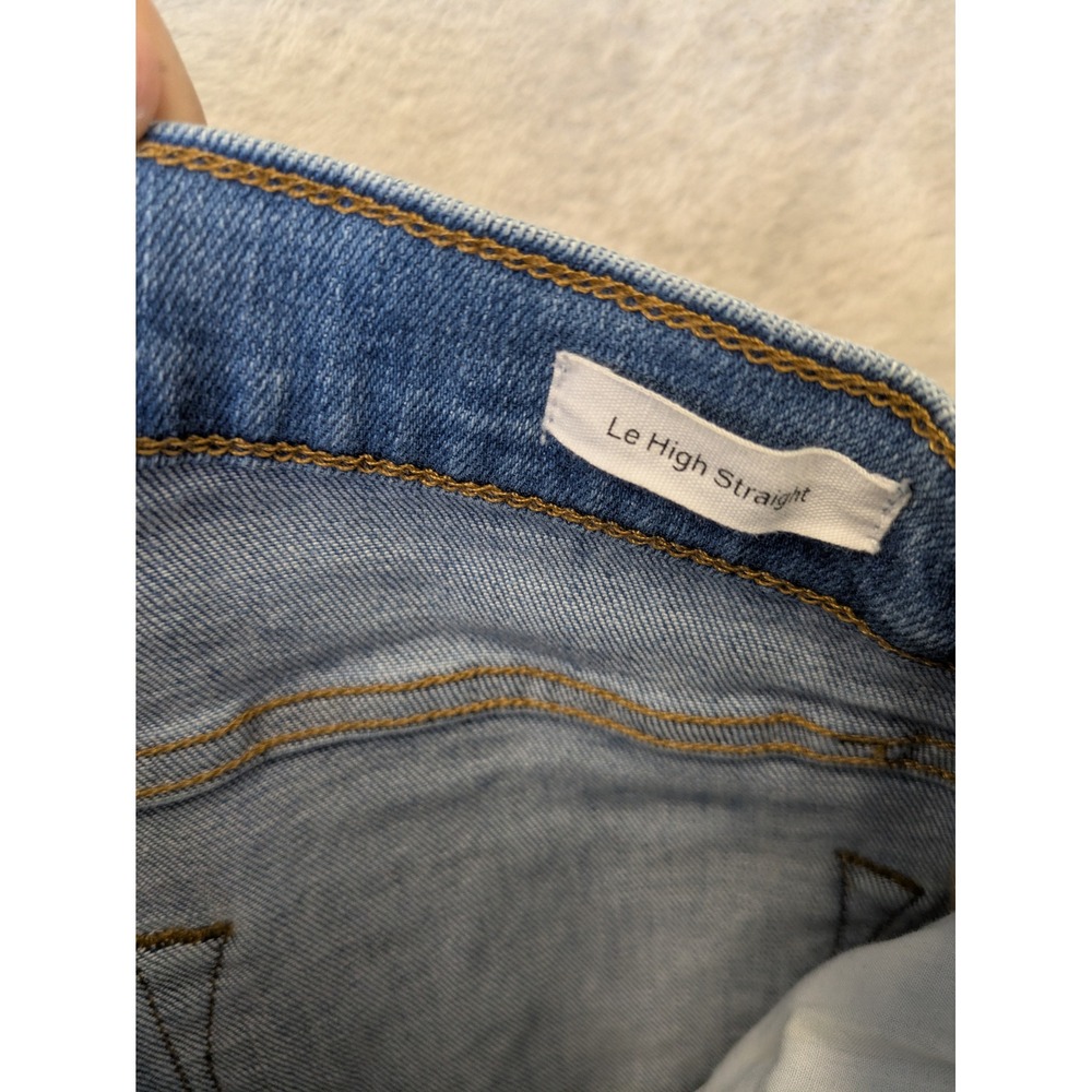 Frame Le High Straight Jeans Women's 25 Blue Distressed Laskey Rips - Picture 8 of 11